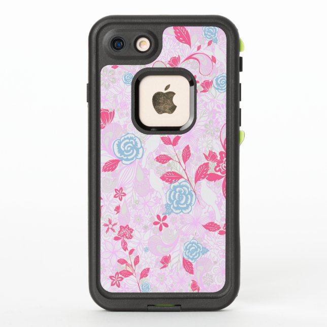 Cute colourful pastel floral pattern LifeProof iPhone case (Back)