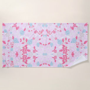 Cute colourful pastel floral pattern Low-Top sneak Beach Towel