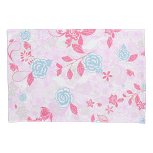 Cute colourful pastel floral pattern pillowcase