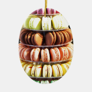 Cute Colourful Pastel French Macaron Cookie Pastry Ceramic Ornament