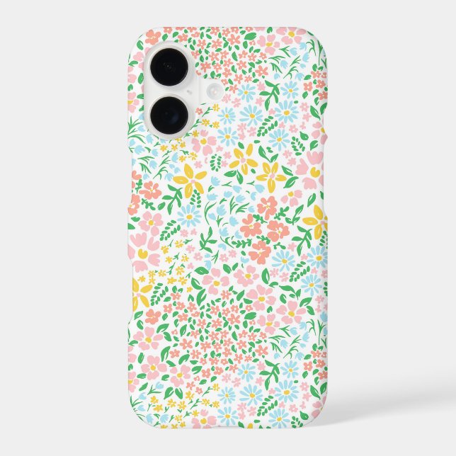Cute Colourful Pastel Garden Flower Pattern Samsung Galaxy S21 Case (Back)