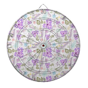 Cute colourful pastel paisley patterns dartboard