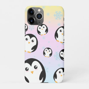 Cute colourful pastel penguin gradient pattern iPhone 11Pro case