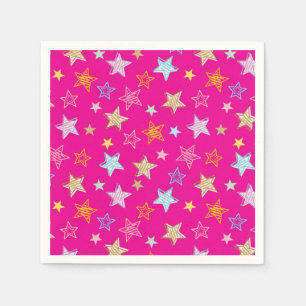 Cute Colourful Pastel Stars Pattern Napkin