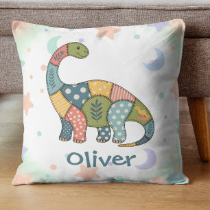 Cute Colourful Patchwork Dinosaur Cushion