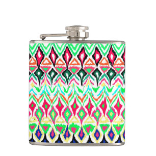 Cute colourful pattern hip flask