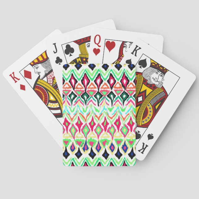 Cute colourful pattern license plate frame playing cards (Back)