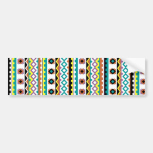 Cute colourful patterns design bumper sticker