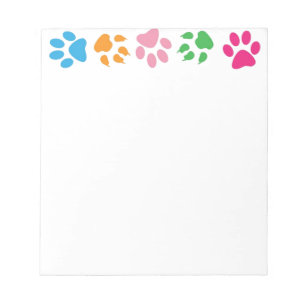 Cute Colourful Paw Pattern Notepad
