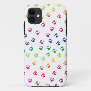 Cute Colourful Paw Prints iPhone 11 Case