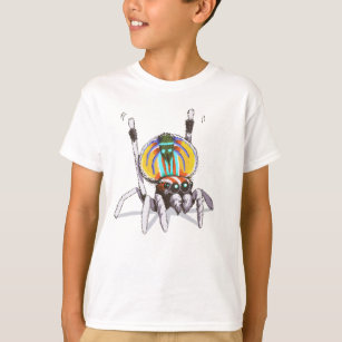 Cute Colourful Peacock Spider Drawing Art Shirt