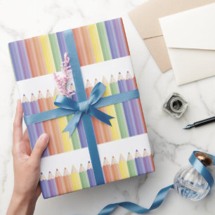 Cute Colourful Pencil Pattern Wrapping Paper