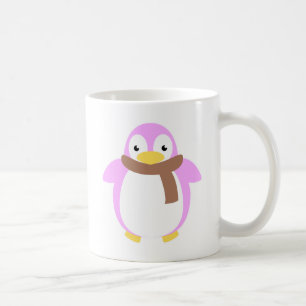 Cute Colourful Penguin in Scarf Coffee Mug