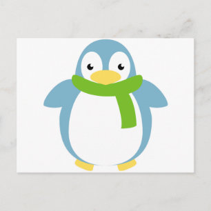 Cute Colourful Penguin in Scarf Postcard