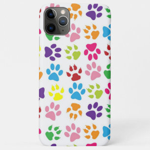 Cute Colourful Pet Paws Print Pattern iPhone 11 Pro Max Case