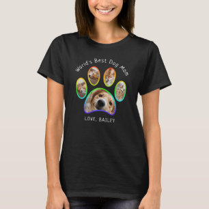 Cute Colourful Pet Photo Collage Best Dog Mum T-Shirt