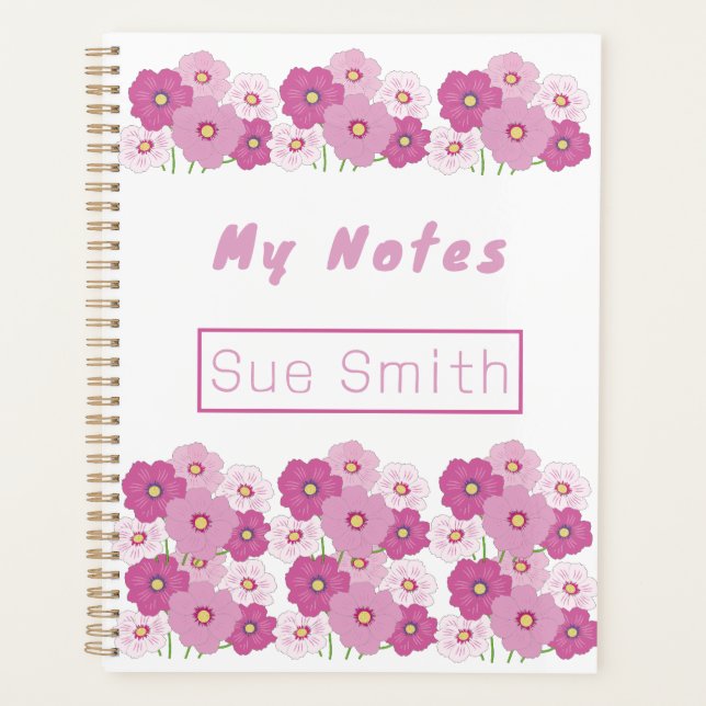 Cute Colourful Pink Floral  Planner (Front)