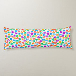Cute colourful pixelated monsters patterns body cushion