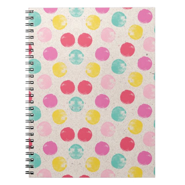Cute Colourful Polka Dot Pattern Notebook (Front)