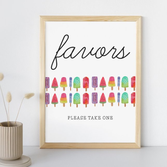 Cute Colourful Popsicle Party Favours Sign (Creator Uploaded)