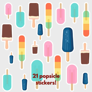 Cute Colourful Popsicle Waterproof Sticker Set