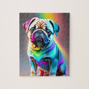Cute Colourful Pug Jigsaw Puzzle