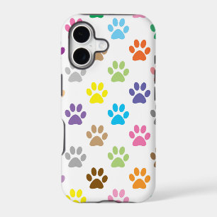 Cute colourful puppy paw prints pattern
