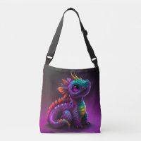 Cute Colourful Purple Dragon Lizard Artwork |
