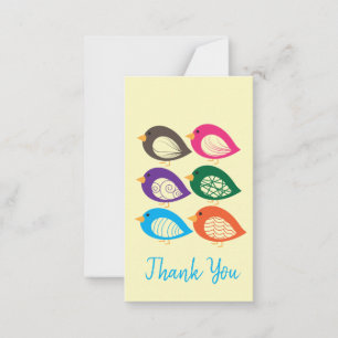 Cute colourful quirky birds card