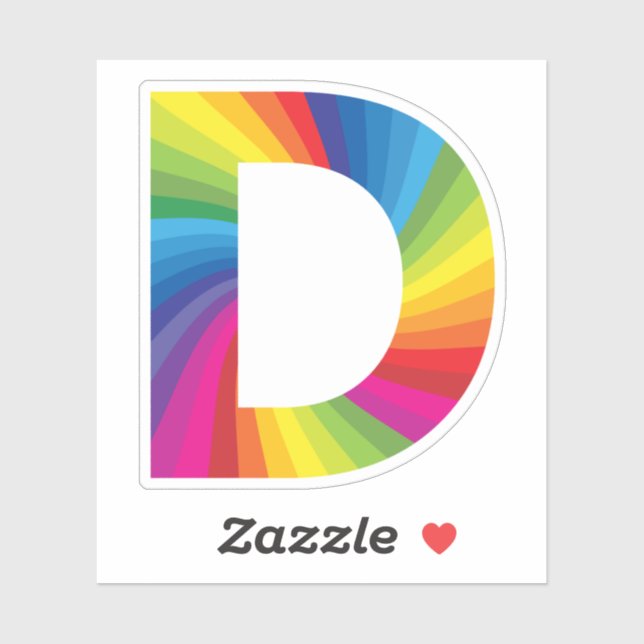 Cute Colourful Rainbow Alphabet D (Sheet)