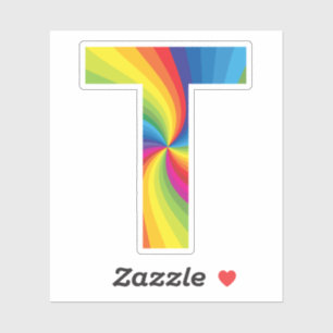 Cute Colourful Rainbow Alphabet T