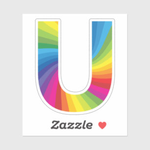 Cute Colourful Rainbow Alphabet U