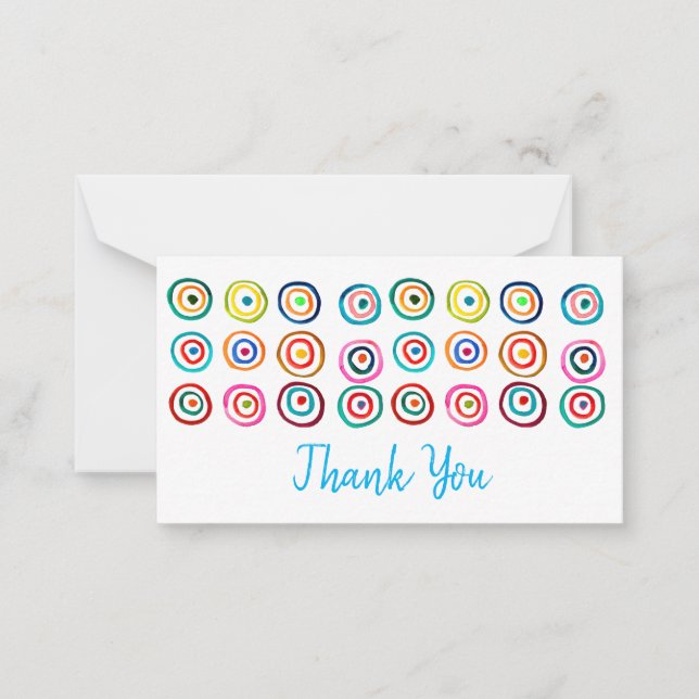 Cute colourful rainbow circles whimsical card (Front)