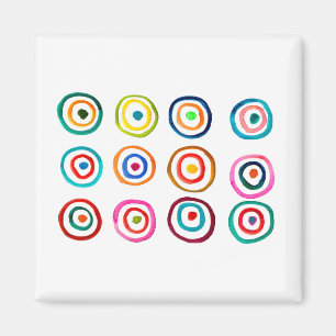 Cute colourful rainbow circles whimsical magnet