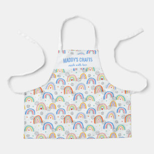 Cute Colourful Rainbow Custom Name Text Apron