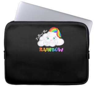Cute colourful rainbow for pride -follow the rainb laptop sleeve