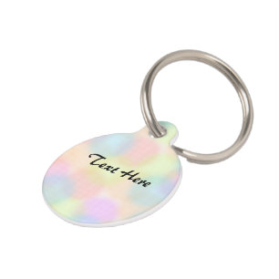 Cute Colourful Rainbow Geometric Circle Pattern Pet Tag