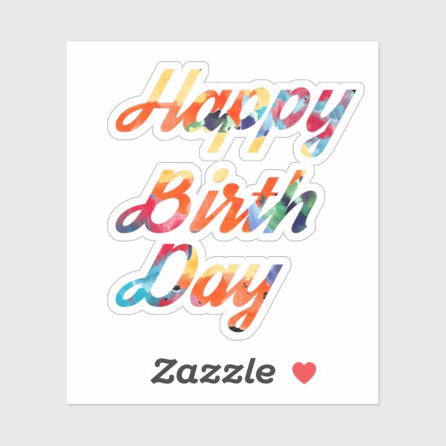 Cute Colourful Rainbow Happy Birthday (Sheet)