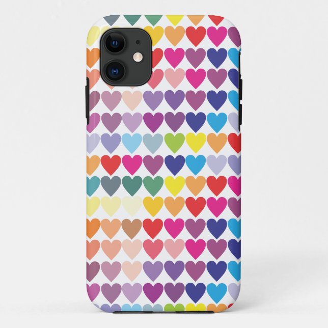 Cute Colourful Rainbow Heart Pattern Case-Mate iPhone Case (Back)
