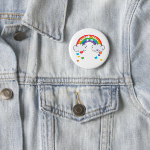 Cute Colourful Rainbow Hearts Sounds Gay I'm In 6 Cm Round Badge