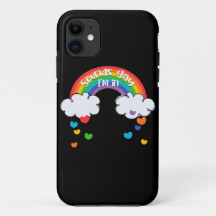 Cute Colourful Rainbow Hearts Sounds Gay I'm In iPhone 11 Case