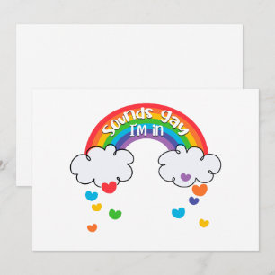 Cute Colourful Rainbow Hearts Sounds Gay I'm In Holiday Card