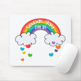 Cute Colourful Rainbow Hearts Sounds Gay I'm In Mouse Pad