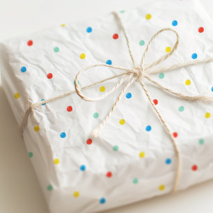 Cute Colourful Rainbow Polka Dot Confetti Birthday Tissue Paper