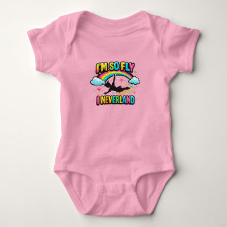 Cute Colourful Rainbow Stars Flying Boy Fantasy  Baby Bodysuit