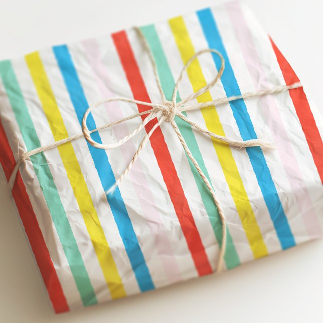 Cute Colourful Rainbow Striped Birthday Gift Tissue Paper (Creator Uploaded)
