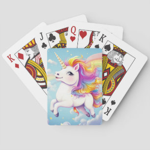 Cute Colourful Rainbow Unicorn for Kids Playing Cards