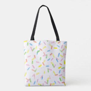 Cute colourful rainbow watercolor sprinkles fun tote bag