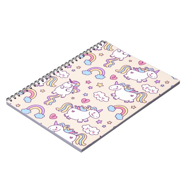 Cute & Colourful Rainbows and Unicorns | Notebook (Left Side)