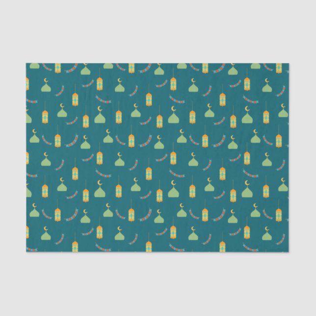 Cute Colourful Ramadan Eid Mubarak Eid Gift Bag Tissue Paper (Front)